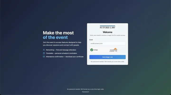 Networking Event Platform screenshot